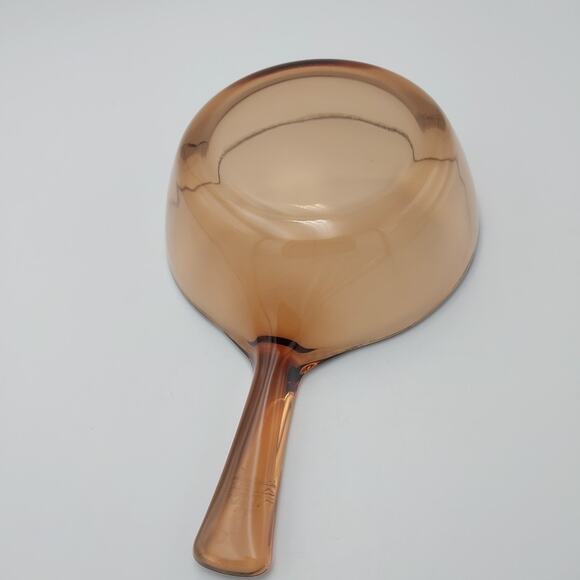 Vintage‎ Corning Vision Ware .5 L Amber Glass Pot Sauce Pan USA Made - Picture 3 of 3